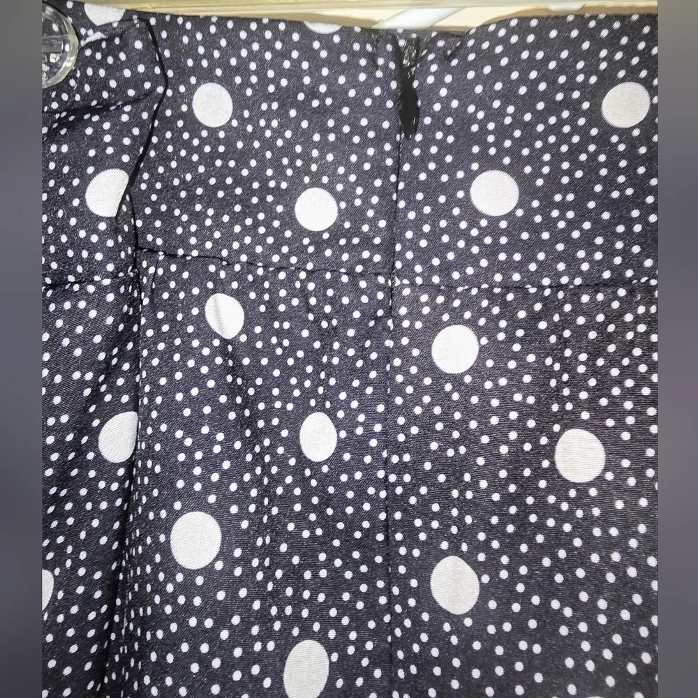 Plus Size Polka Dot Black and White Skirt - 3X/18